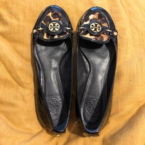 Tory Burch Jackie Flats - Sz 8 Patent/leopard